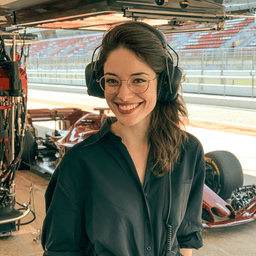 AI-generated portrait of Inès Rovira, persona for the Motorsport desk